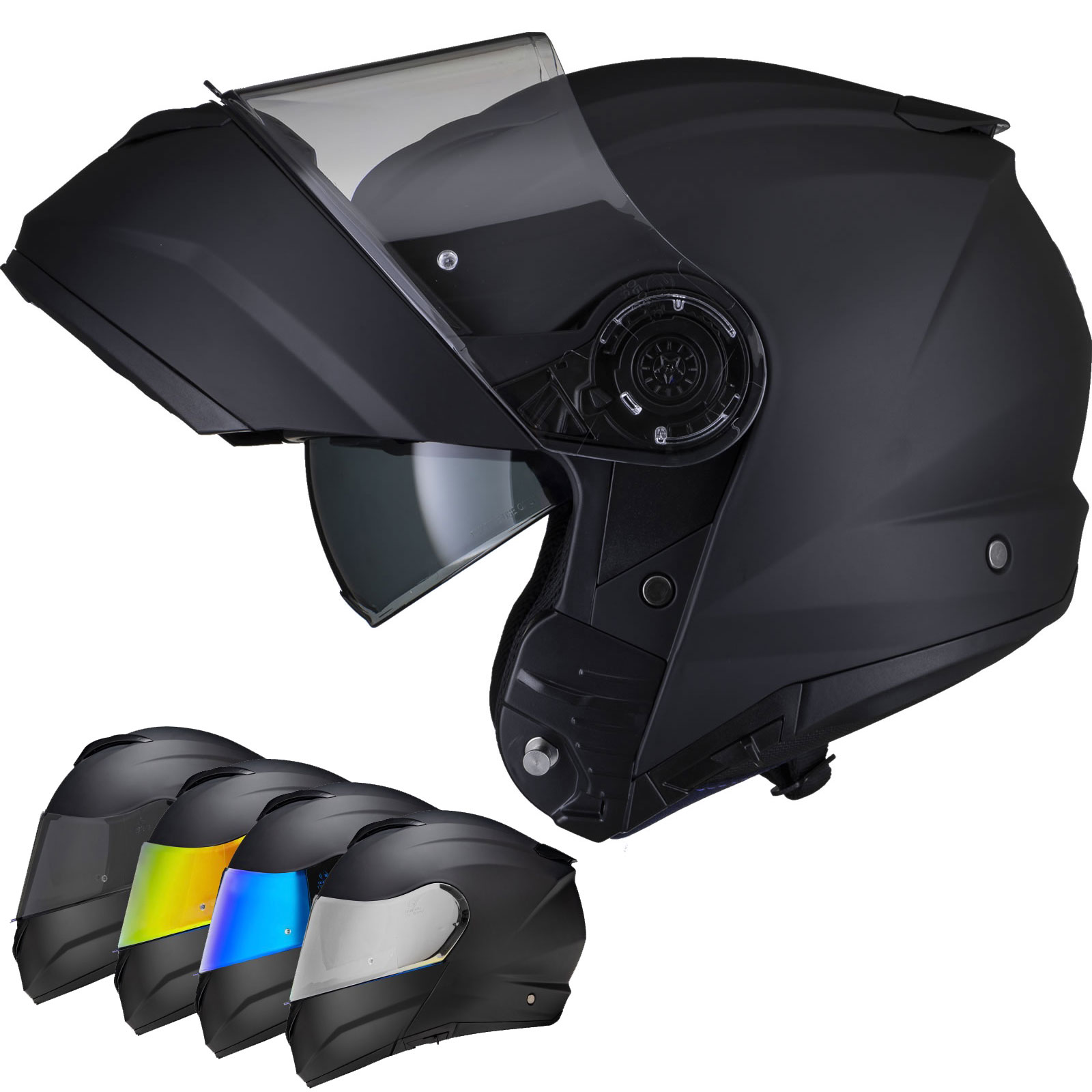 Black Optimus SV Max Vision Flip Front Motorcycle Helmet 